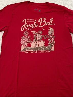 Raw Threads “Jingle Bell Croc” Christmas  Holiday Unisex T-Shirt (size Medium)